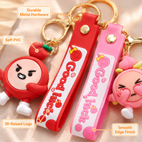 Expédition Rapide – Magnifique Porte-clés PVC en Forme de Monstre Animalier 3D Mignon avec Bracelet Porte-Bonheur et Breloques Lettres