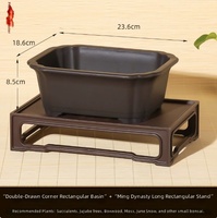 Pot à succulentes en résine de style chinois, nouveau modèle respirant pour bonsaï, pot épaissi pour contrôle des racines, pot de balcon 500g