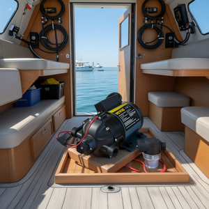 Bomba de agua autocebante Vevor de 12V, 7 GPM y 60 PSI para uso en embarcaciones marinas y vehículos recreativos. - Product Image 2