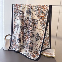 Châles longs imprimés floraux en mousseline transparente pour femmes, écharpes et étoles pour robes de soirée, couleurs profondes pour l'automne