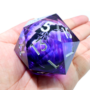 Dado D20 de Resina Poliédrico con Núcleo Líquido Flotante Ojo de Dragón Morado Grande para Dungeons & Dragons TTRPG -L7 D20 50mm - Product Image 2