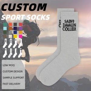 Chaussettes de sport mi-mollet en coton tricoté 82% pour le cyclisme, modèle personnalisé, confortables, antibactériennes, élastiques, pour jeunes, collection printemps, vente en gros - Product Image 1