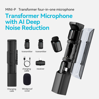 Microphone sans fil transformable Mini-P Al tout-en-un avec réduction de bruit profonde, utilisable pendant la charge pour la diffusion en direct en extérieur