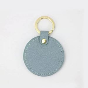 New Style Promotional Leather Keychain Wholesale Pu Round Keychain High Quality <b>Keyring</b> with Own logo - Product Image 5