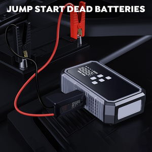Batterie de secours ODM personnalisée 720A 7200mAh 12V <span class=keywords><strong>6</strong></span>-en-1 avec lumière d'urgence, gonfleur de pneus et pinces intelligentes - Product Image 2