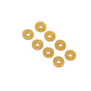 Separadores de cuentas redondos de 6 mm chapados en oro de 18 quilates para la fabricación de pulseras, componentes de joyería DIY - Product Image 4