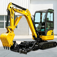 Mini-excavatrice sur chenilles avec cabine, certifiée CE, moteur Kubota, siège à suspension, pour usage professionnel, fabriquée en Chine, en promotion