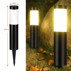 Luz de enchufe de tierra cilíndrica Solar LED de acero inoxidable para exteriores, resistente al agua para patio, <span class=keywords><strong>Villa</strong></span>, jardín, decoración de césped, alimentación de CC - Product Image 1