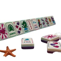 Nouveau modèle 2026 – Tuiles de mahjong en acrylique double couche transfrontalières avec motifs de lèvres colorées, emballage en boîte cartonnée