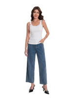 Débardeur Femme Décontracté à Bretelles Fines, Col Rond, Côtelé, Sans Manches, Doux, Extensible, Écologique, pour Superposition