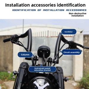 Manubrio Rialzato BenDa Napoleon 450 per <span class=keywords><strong>Moto</strong></span> con Direzione Modificata e Testa Rialzata - Product Image 4