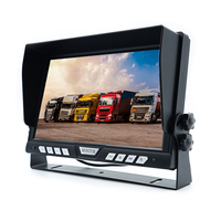 Moniteur de véhicule 10,1 pouces 4 canaux AHD/CVBS avec enregistrement en boucle DVR, moniteur de voiture quad 1080P/720P, entrées M12, interface -20 ° C~70 ° Opération C