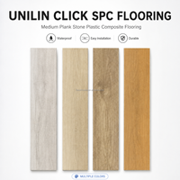 Klick-Verschluss SPC-Bodenbelag Wasserdichter Holzoptik-Vinylboden mit Starrem Kern Mittlere Breite Innenbodenbelag für Haus, Wohnung, Hotel, Büro