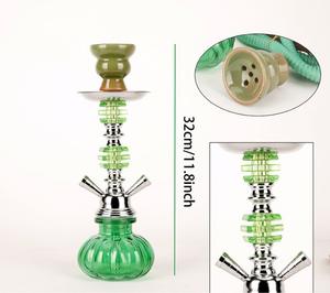 Usine transfrontalière chaude arabe Maya narguilé acrylique vert 32 cm Double narguilé bol petite saveur narguilé avec technique de laque - Product Image 6