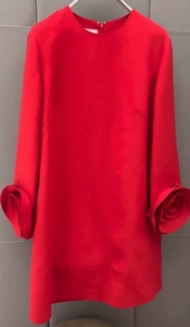 Abiti da donna larghi da festa a luci rosse a fiori maturi da donna di fascia alta da donna di lusso semplice elegante alla moda Slim a linea - Product Image 4