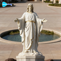 Statue de la Résurrection de Jésus-Christ en marbre, grandeur nature, faite à la main, pour décoration religieuse extérieure de jardin