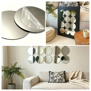 Wholesale Luxury Art Deco Round Acrylic Shatterproof <b>Mirror</b> Disc Self-Adhesive for Wedding DIY <b>Craft</b> Wall Decor OEM Factory - Product Image 3