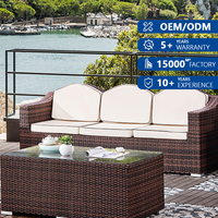 Ensemble de meubles de jardin en rotin PE résistant et durable avec cadre en aluminium moderne, canapés de terrasse imperméables, canapé d'extérieur