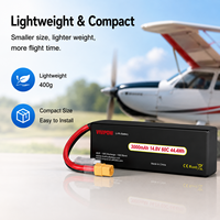 بطارية ليثيوم بوليمر للطائرات بدون طيار عالية التفريغ 4S 14.8V 3000mAh 60C، مخصصة لسباقات FPV وطائرات التحكم عن بعد، مع موصل مخصص