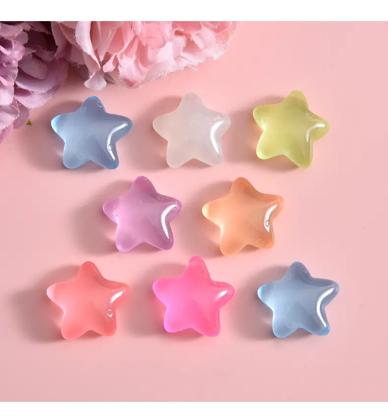 Transparante Jelly Star Flatback Hars Charmes Jelly Star Voor Slijm Mobiele Case Sleutelhanger Diy Ambachtelijke Decoratie Plat Back Hars