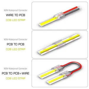 Free Welding Waterproof Outdoor FOB LED Connector 8MM 10MM PCB To Wire 2PIN 3PIN Corner SMD COB led strip connector 2pins