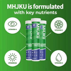 OEM suplemen multivitamin Biotin Spirulina Effervescent tablet Vitamin B12 C untuk orang dewasa kesehatan jantung pengurang lelah - Product Image 4