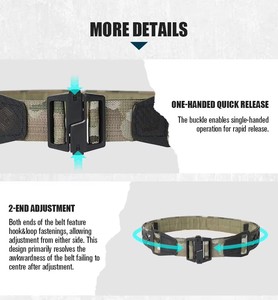 Ceinture tactique Emersongear réglable à dégagement rapide en nylon noir Molle ultra-légère pour hommes - Product Image 5