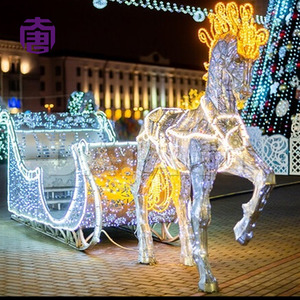 Decorative Christmas Carriage LED <b>Light</b> Display for Theme Park Plaza Garden and Seasonal Festival Decoration - Product Image 1
