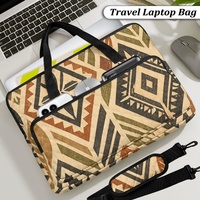 Sac pour ordinateur portable matelassé à imprimé floral Art Déco tropical personnalisé, motif Kapa Hawaïen, pour le shopping, les voyages et le transport quotidien
