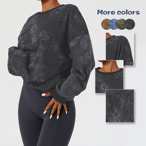 BCX6475 <span class=keywords><strong>sweat</strong></span>-shirt ample <span class=keywords><strong>Tie</strong></span> <span class=keywords><strong>Dye</strong></span> pour femmes, hauts à la mode, manches longues, oversize, Top décontracté, col ras du cou, manches longues - Product Image 2