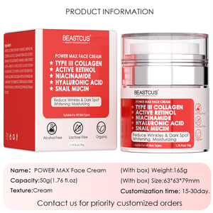 Crème Hydratante Anti-Âge Éclaircissante au Niacinamide, Collagène d'Escargot et Rétinol, Anti-Taches Foncées, Sans Silicone - Product Image 6
