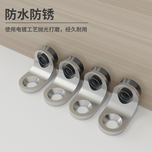 Support d'étagère en verre en forme de L avec ventouse, base fixe pour armoire, penderie, cloison - Product Image 2