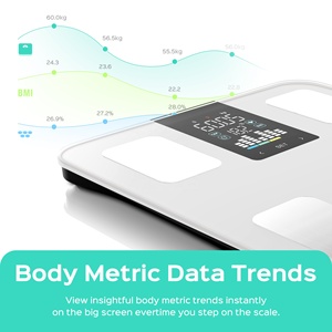 เครื่องวิเคราะห์องค์ประกอบไขมันในร่างกายแบบดิจิทัล 15 รายการ พร้อมหน้าจอ LED ขนาดใหญ่สำหรับใช้ในห้องน้ำ - Product Image 5