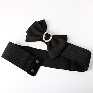 Cintura larga elastica moda donna con fiocco in diamante dolce accessorio estensibile con chiusura a fibbia in lega - Product Image 5