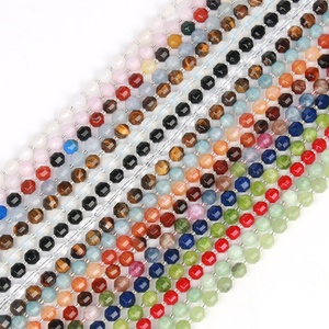 면 처리 된 6/8/10mm 일석 청금석 자수정 마노 돌 비즈 보석 DIY 느슨한 비즈 팔찌 만들기 - Product Image 4
