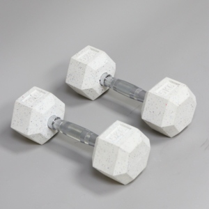 Ensemble d'haltères hexagonales en caoutchouc blanc de haute qualité sans odeur, 5 kg, pour entraînement complet du corps et musculation - Product Image 4