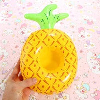 Porte-gobelet gonflable ananas de forme personnalisée porte-boisson gonflable flottant pour canettes ou bouteilles d'eau