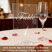 Marqueurs de table numérotés en acrylique transparent mat de luxe, style bureau, pour mariage et fête, fabrication OEM