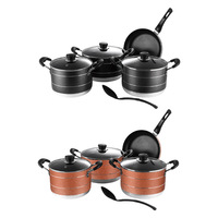 Batterie de cuisine professionnelle en alliage d'aluminium antiadhésive OEM, ensemble de casseroles profondes de haute qualité, plusieurs tailles disponibles