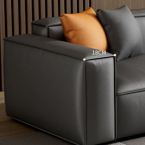 โซฟาหนังแท้คุณภาพสูงทันสมัยดีไซน์เรียบง่ายสำหรับสไตล์ความสบายสำหรับห้องนั่งเล่นห้องยิมฟองน้ำหนังแท้ - Product Image 5