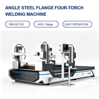 Machine de soudage automatique à quatre brûleurs pour la fabrication de brides en acier cornière pour conduits de ventilation