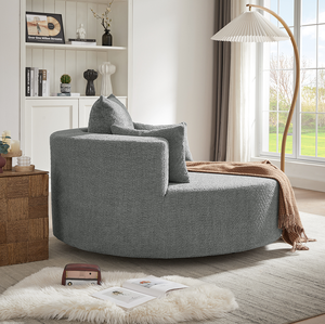 Sillón Redondo Moderno Giratorio de 360° con 3 Cojines Extraíbles, Ecológico e Impermeable para Sala de Estar, Oficina en Casa y Hotel - Product Image 5