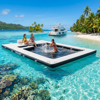 Plateforme flottante gonflable avec piscine, ponton de baignade pour yacht et mer, taille personnalisable pour les fêtes