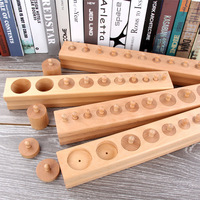 Ensemble de jeu de douilles éducatives Montessori pour bébé, triage préscolaire et douille assortie, cylindre, blocs d'apprentissage en bois pour enfants