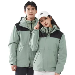 Tùy Chỉnh Người Đàn Ông Lông Cừu Áo Khoác Áo Gió Windproof Cộng Với Kích Thước Người Đàn Ông Của Áo Khoác Với Removeable Bông Lót 3 Trong 1 Áo Khoác