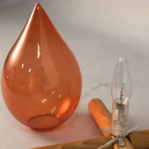 Flame Effect Table <b>Lamp</b> E27 LED 220V Wooden Tripod Base Bedroom Night Light Decorative Water Drop Shape Ambient Lighting - Product Image 3