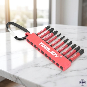 TOOLJOY 10pcs Portable Impact <b>Screwdriver</b> <b>Bit</b> <b>Set</b> Keychain Carabiner Industrial Steel Torsion <b>Bits</b> <b>Set</b> for Belt Clip PH2 Impact - Product Image 1