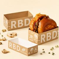 Boîte alimentaire personnalisée en kraft à ouverture supérieure pour emporter, idéale pour burgers, sandwichs, poulet frit, frites, nuggets, et emballage de traiteur