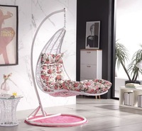 Fauteuil Suspendu Panier Balançoire à Oeuf en Rotin Osier Moderne Personnalisé pour Jardin Extérieur Balcon, avec Support Métallique, Vente en Gros