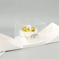 Caja para Pastel de Boda Ecológica Personalizable con Ventana Transparente, Logotipo Personalizado y Grabado en Relieve, Estilo Carpeta, Embalaje de Panadería Reciclable